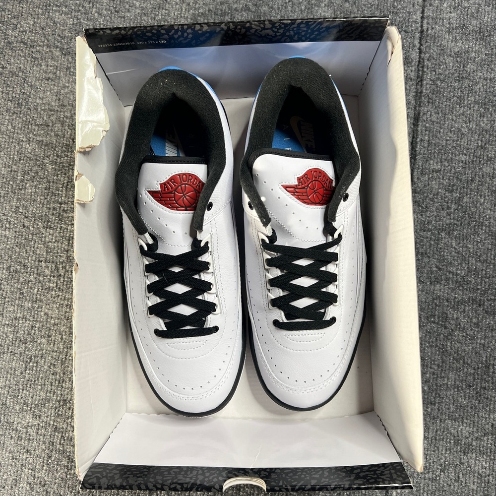 NEW Retro Jordan 2/3 Men 10.5 White Varsity Red Black Low Top Sneaker FD0383-104 - Picture 10 of 11